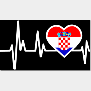 Croatia Heartbeat Flag Posters and Art